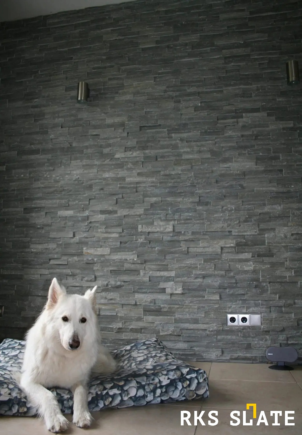 3D мозаика из камня RKS SLATE Кварцит Monsoon Black Rockface
