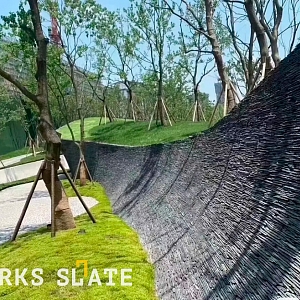 Отделочный камень для фасада 3D панели RKS SLATE Сланец Black Waterfall Pencil