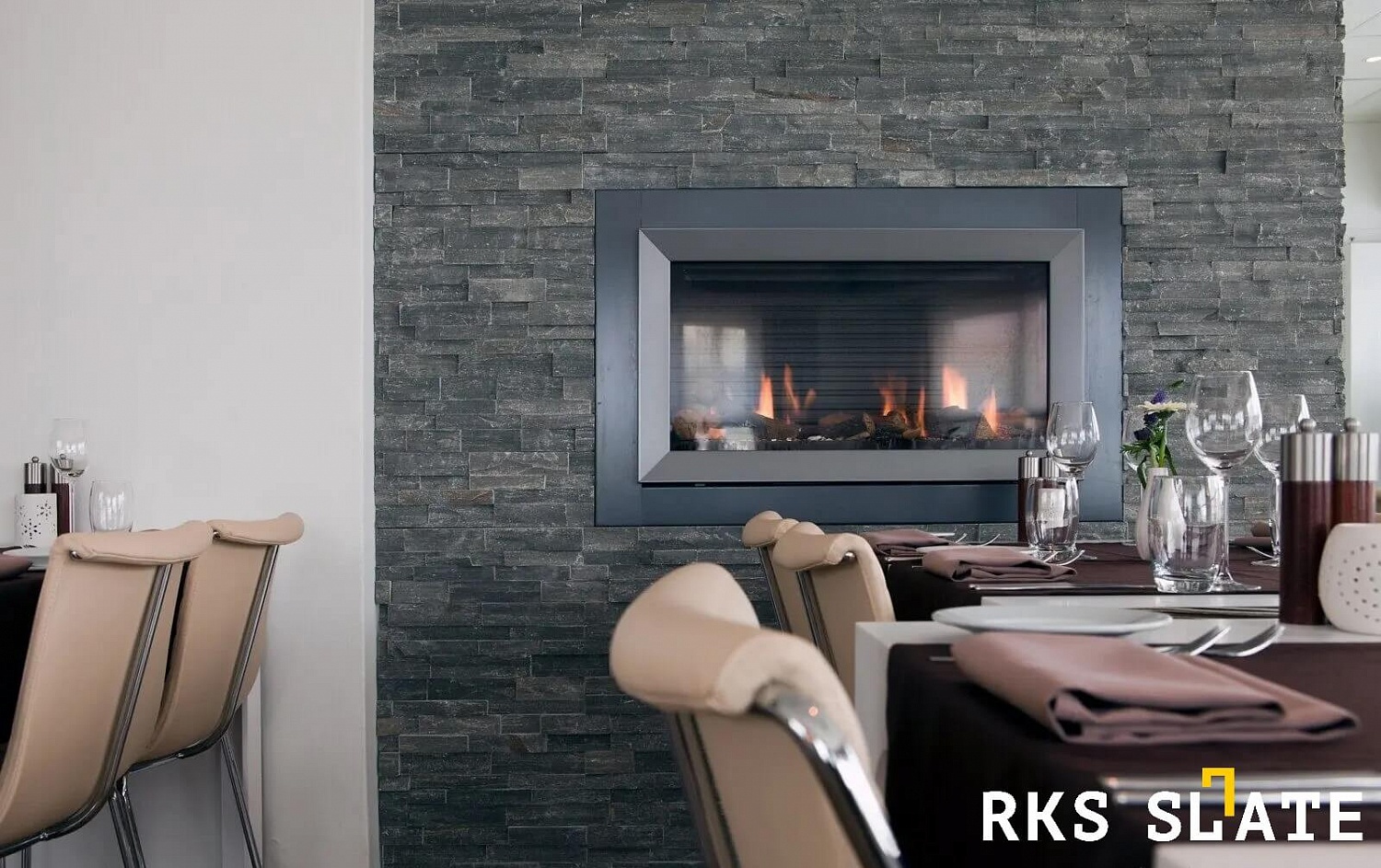 3D мозаика из камня RKS SLATE Кварцит Monsoon Black Rockface
