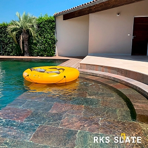 Облицовка бассейна плиткой Сланец Copper Natural — RKS SLATE