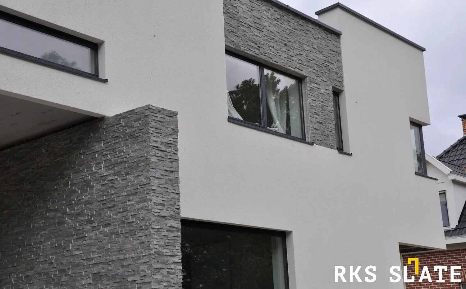 3D мозаика из камня RKS SLATE Кварцит Monsoon Black Rockface