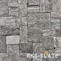 Облицовочный камень RKS SLATE Monsoon Black Quartz Castle