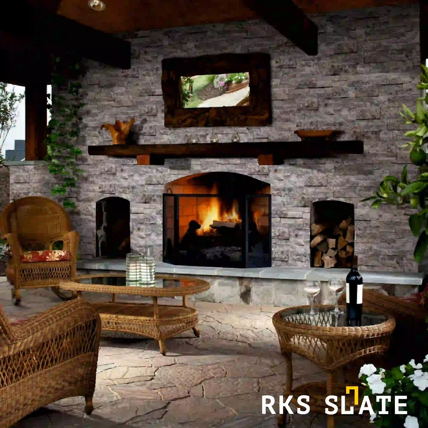 3D панели RKS SLATE Травертин Silver Travertin