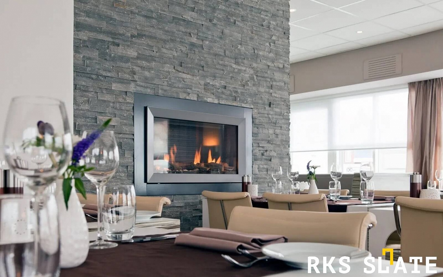 3D мозаика из камня RKS SLATE Кварцит Monsoon Black Rockface