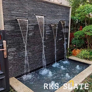 Декоративный камень на стену 3D панели RKS SLATE Сланец Black Waterfall Pencil