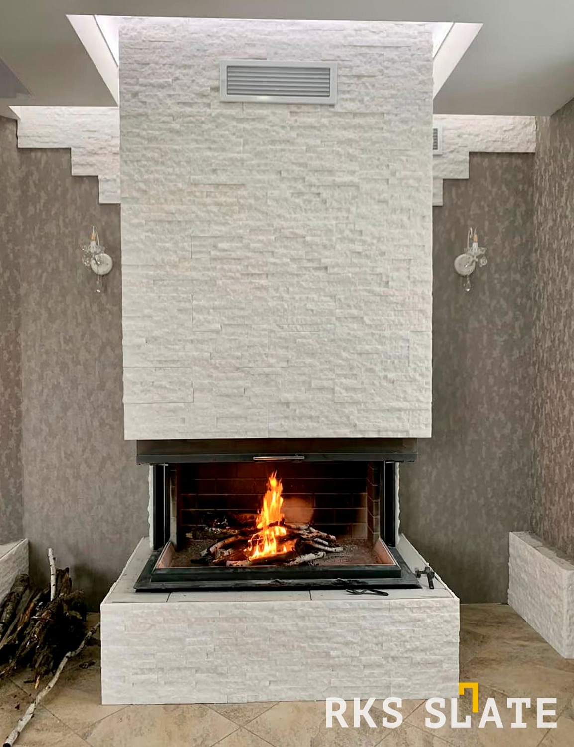 3D панели RKS SLATE Кварцит White Quartz Classic